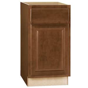 Hampton 18 in. W x 24 in. D x 34.5 in. H Assembled Base Kitchen Cabinet in Cognac with Ball-Bearing Drawer Glides