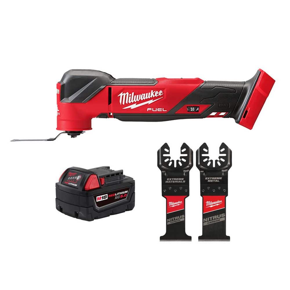 M18 FUEL 18V Brushless Oscillating Multi-Tool w/5.0Ah Battery & Nitrus Carbide Blade (2-Pk) price history on PriceWatchPro