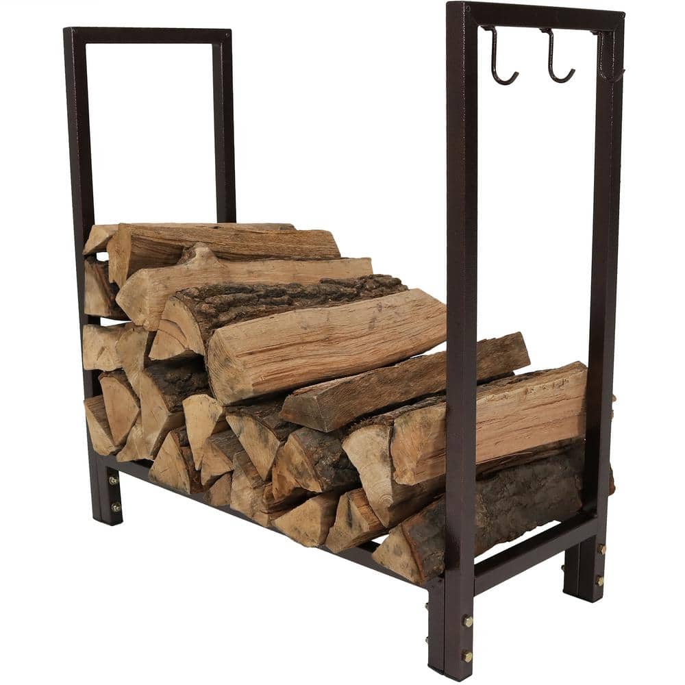 Menards Log Rack Sunnydaze 30 in. Bronze Firewood Log Rack Wood Storage Holder QXWR30 ...