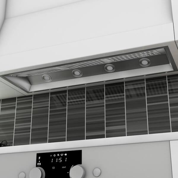 remote blower range hood insert