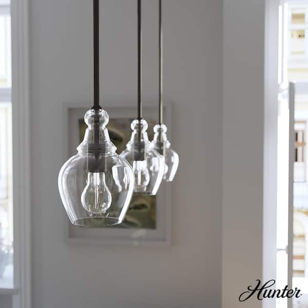 Maple Park 1 Light Noble Bronze Mini Pendent Light with Glass Shade Kitchen Light