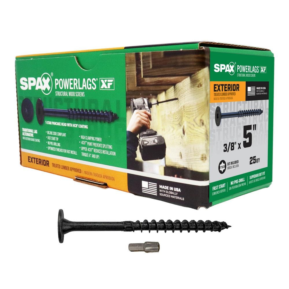 SPAX 3/8 in. x 5 in. Black Powerlags XF Exterior T50 T-Star