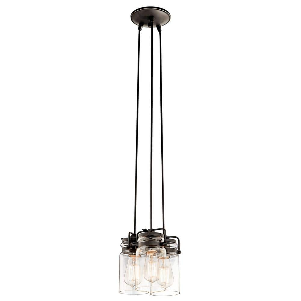 Kichler 42869OZ Brinley 3 Light Pendant in Olde Bronze