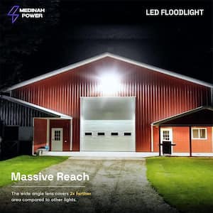 250-Watt Equivalent Integrated LED Outdoor Bronze Flood Light, 8000 Lumens, 5000K Daylight, Dusk-to-Dawn