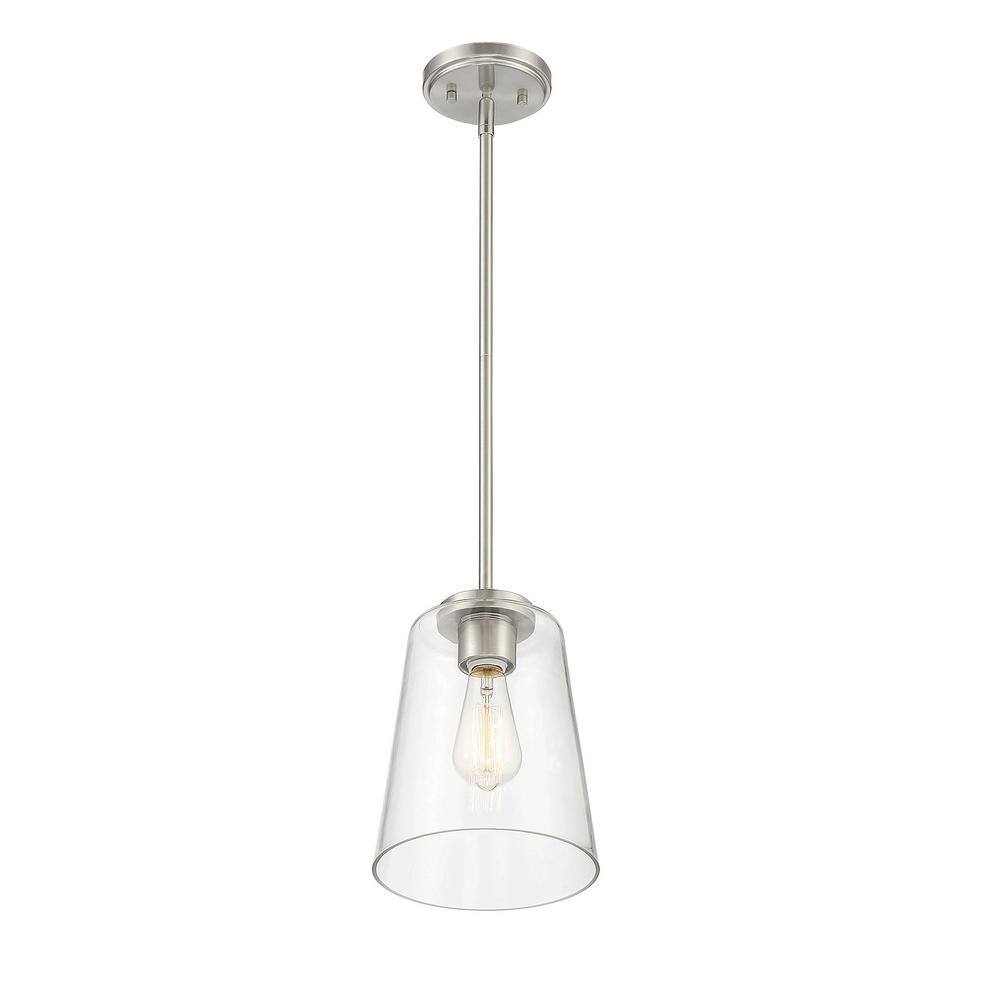 Calhoun Satin Nickel Glass Mini Pendant Light