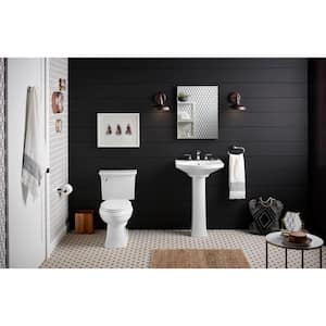 Elmbrook White Vitreous China 24 in. Novelty/Specialty Pedestal Vessel Sink with 8 in. Widespread Faucet Holes