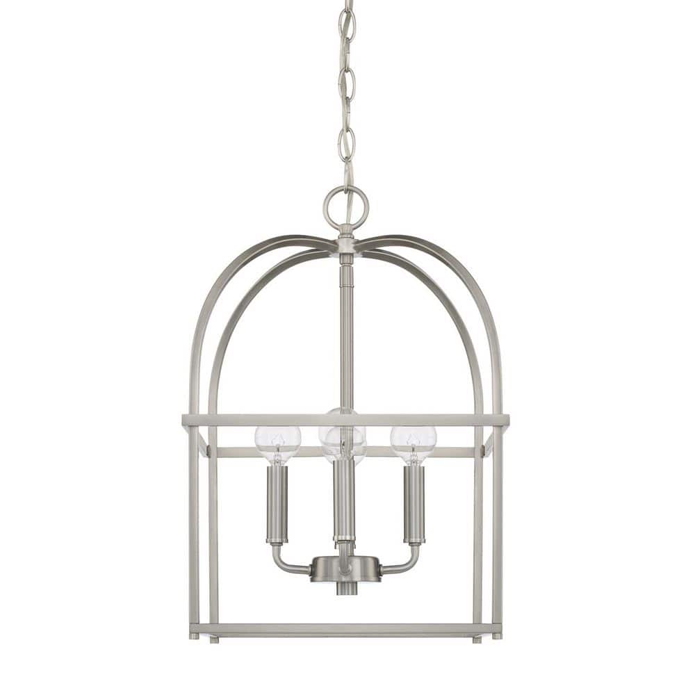 Aubrey 60-Watts 4-Light Brushed Nickel Lantern Foyer Pendant Light, No Bulbs Included price history on PriceWatchPro