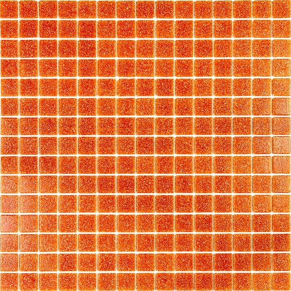 Apollo Tile Dune 4 in. x 6 in. Glossy Apricot Red Glass Mosaic Uniform square Wall & Floor Sample Tile (0.13 sq. ft./Piece) (1-Pack)