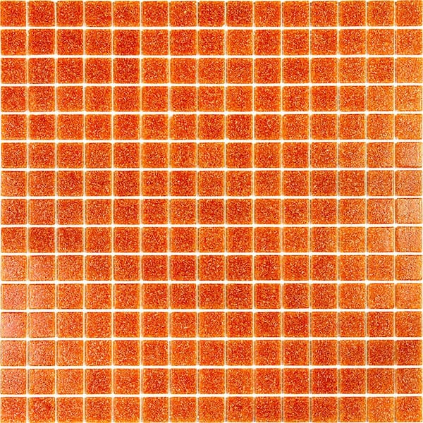 Apollo Tile Dune Glossy Apricot Red 12 in. x 12 in. Glass Mosaic Wall and Floor Tile (20 sq. ft./case) (20-pack)