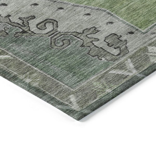 Chantille Machine Washable Indoor/Outdoor Abstract ACN1731 Aloe 2 ft. x 3 ft. Accent Rug