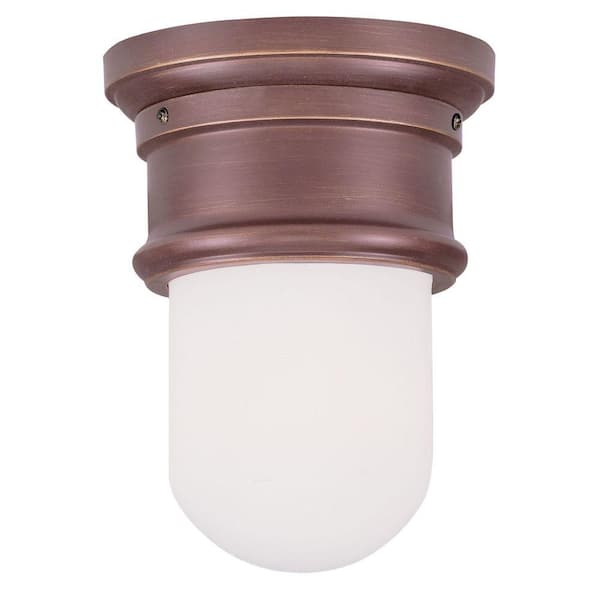 Livex Lighting Providence 1-Light Ceiling Vintage Bronze Incandescent Flush Mount