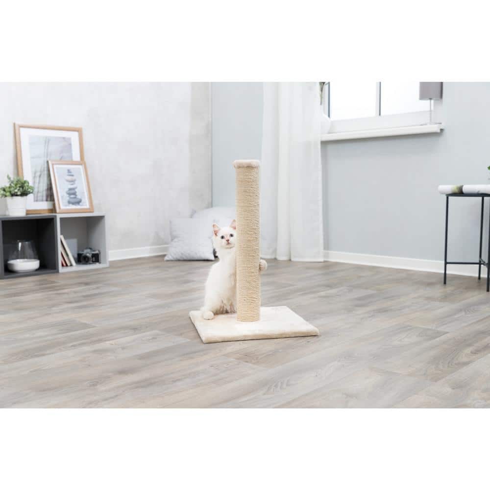 Beige Sisal Cat Scratching Post with Plush Base
