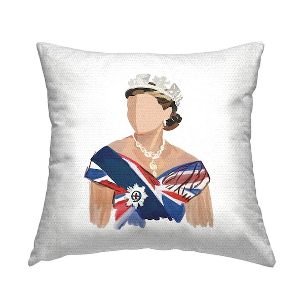 Royal Fashion Portrait Multi-Color Square Outdoor Throw Pillow