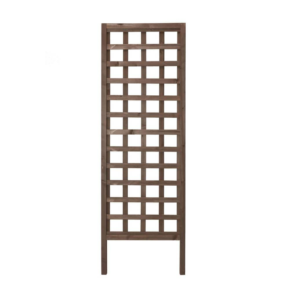 Outdoor Essentials Heirloom 72 in Walnut‐Tone Square Lattice Trellis 490381  - The Home Depot