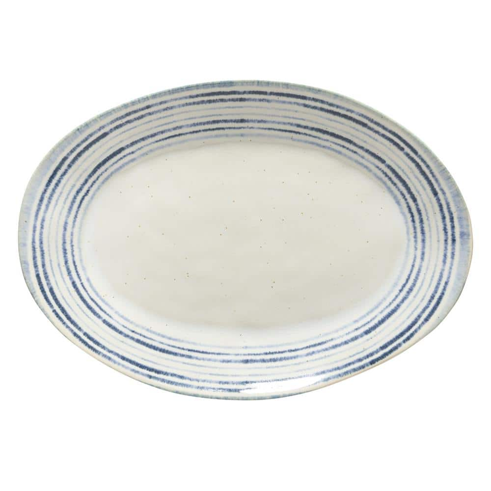 CASAFINA Nantucket 16 in. White Oval Stoneware Platter LSA401-WHI - The ...