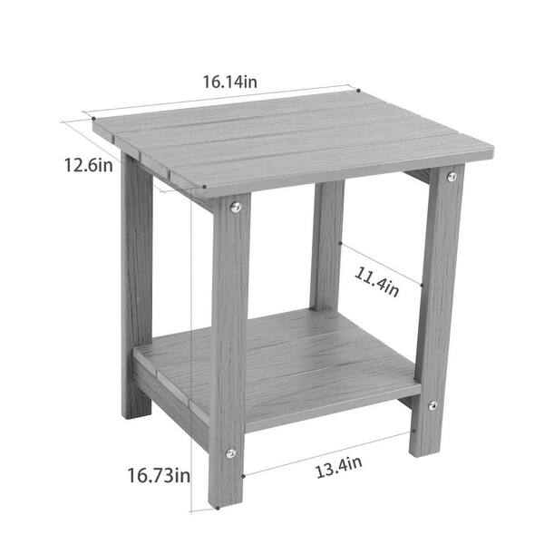 Wooden-textured imitation Outdoor Wood Side Table with a small