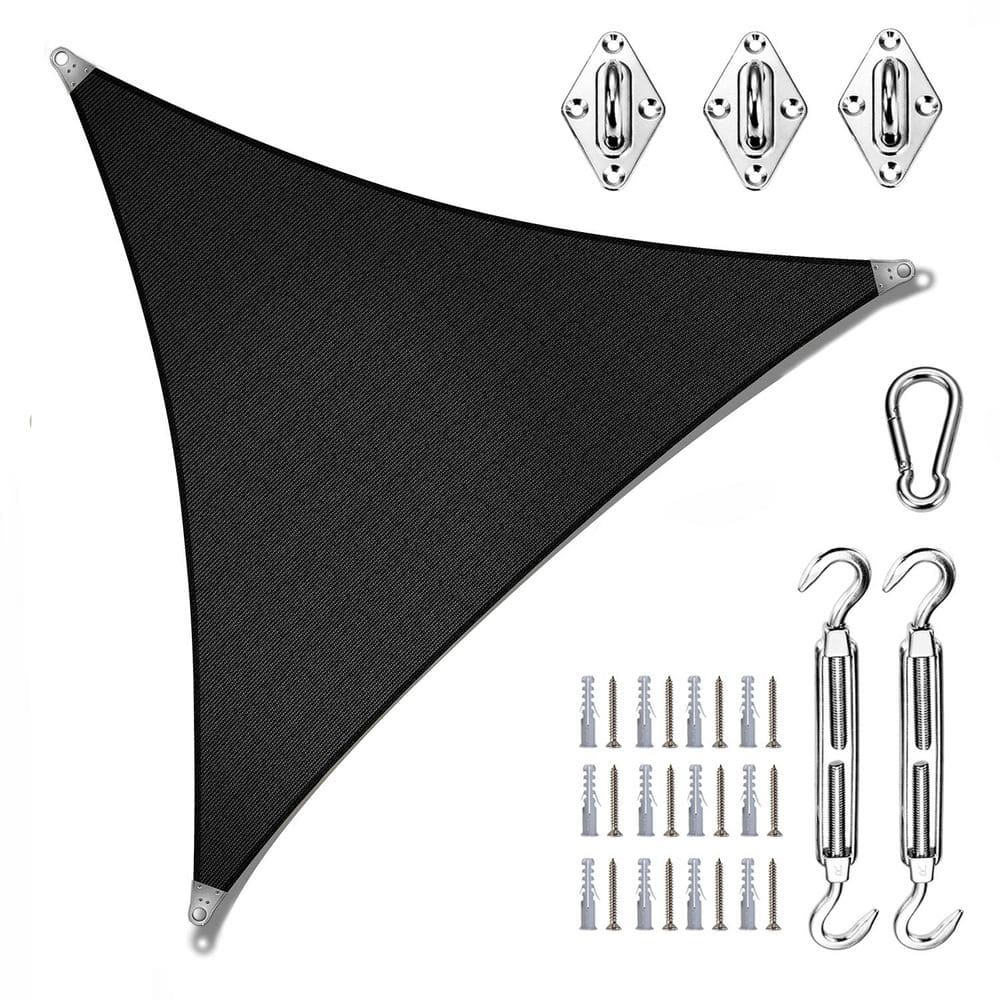 Super Ring 30 ft. x 30 ft. x 30 ft. Triangle Sun Shade Sail with Hardware Kit-Black price history on PriceWatchPro