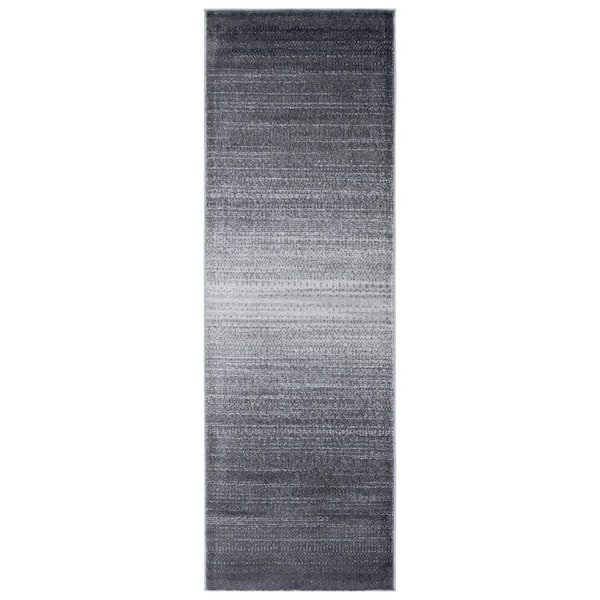 Adirondack 3 ft. x 8 ft. Gray/Light Gray Gradient Transitional Runner Rug