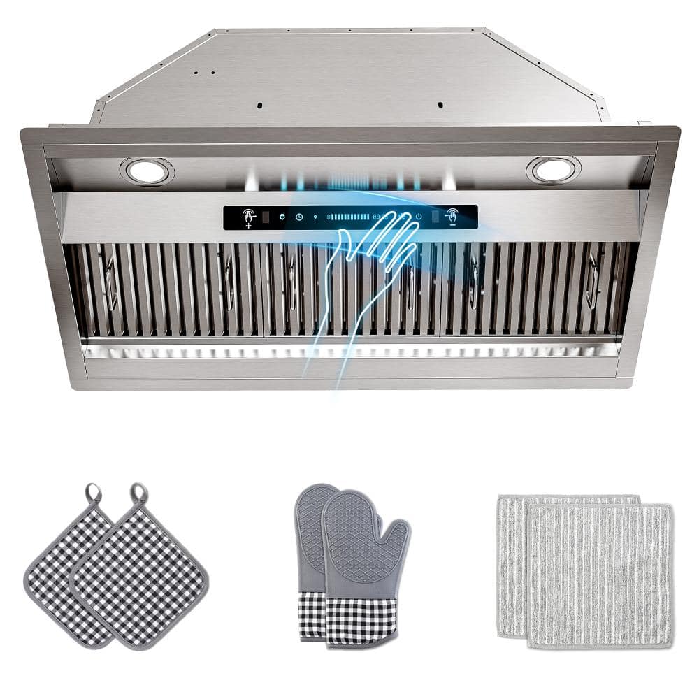 42 in. 300 CFM Convertible Insert Range Hood in Stainless Steel 4-Speed with LED, Touch and Gesture Control with Remote price history on PriceWatchPro