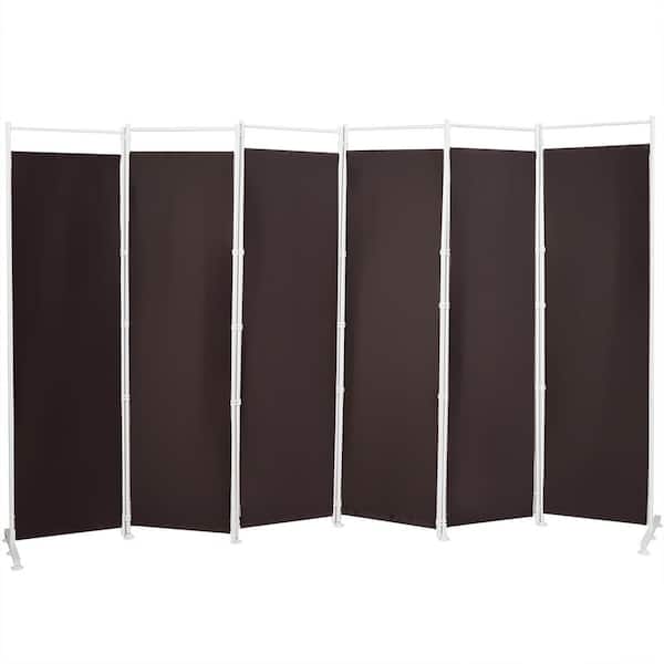 6 ft. Brown 6-Panel Room Divider