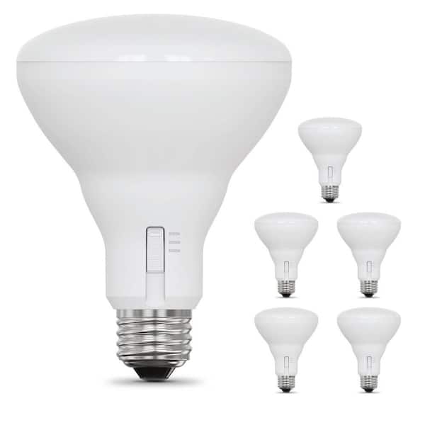 65-Watt Equivalent BR30 Dimmable 90 CRI E26 LED Light Bulb With Selectable Color Temperature (2700K/3000K/5000K) 6-Pack