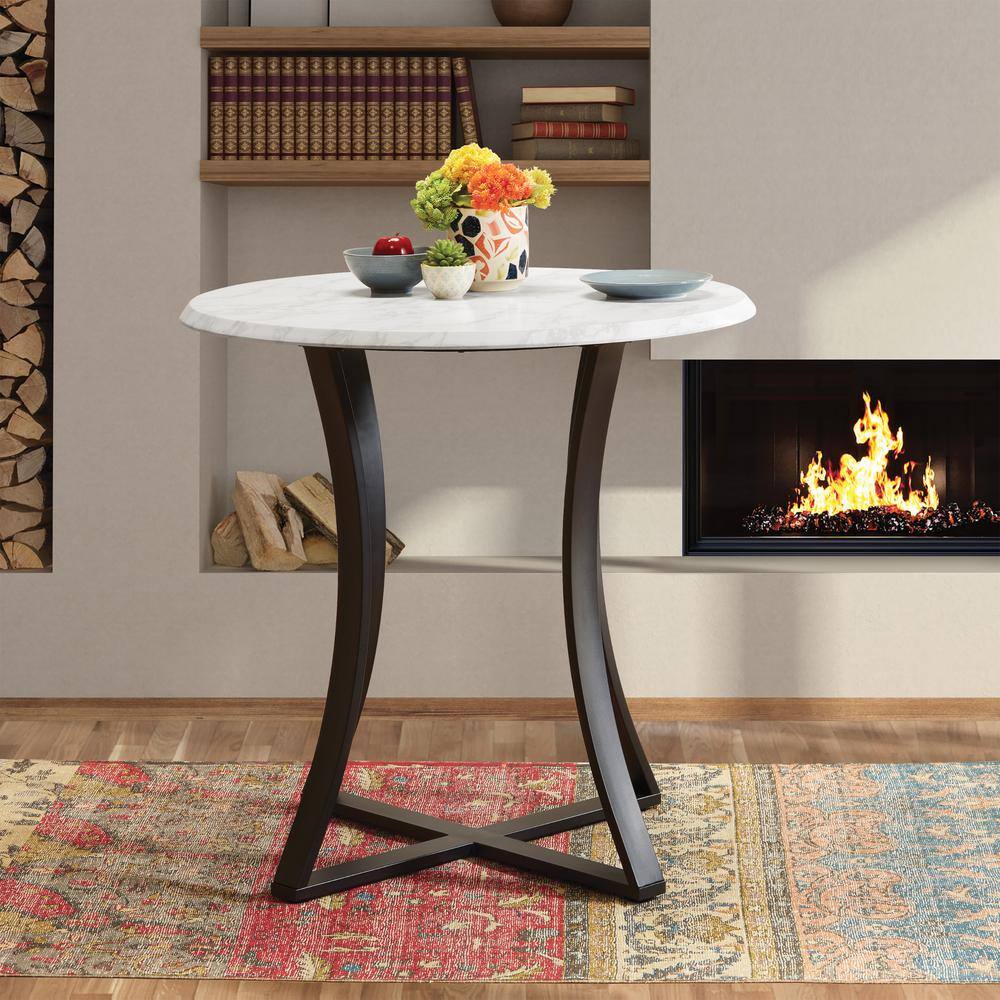 28-Inch Aluminum Table Base With Black Retro Legs - Adjustable Feet For Restaurant & Home Use