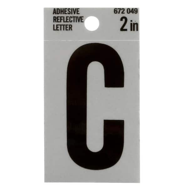 Everbilt 2 in. Vinyl Reflective Letter C Mailbox Sticker