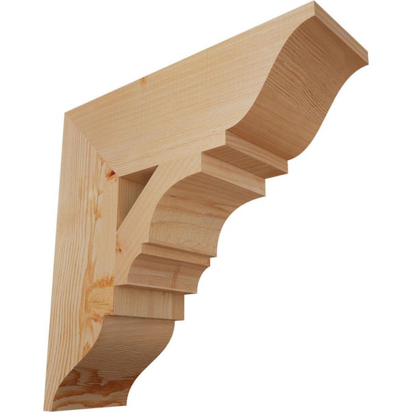 Ekena Millwork 5.5 in. x 18 in. x 18 in. Douglas Fir Balboa Traditional Smooth Bracket