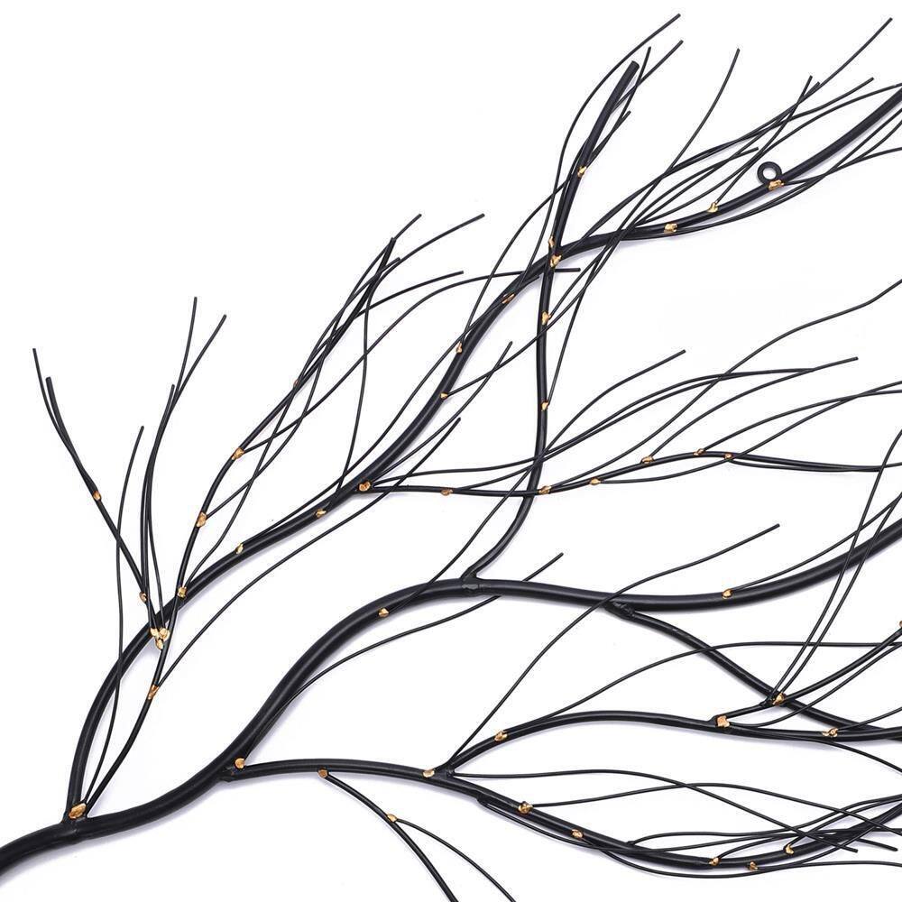 LuxenHome Black and Gold Metal Branch Wall Sculpture
