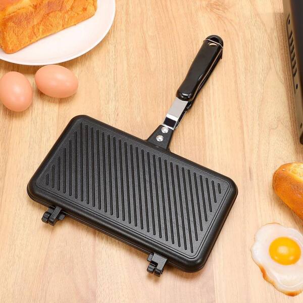 JFVKAF Double-Sided Non-Stick Aluminum Frying Pan Black Grill