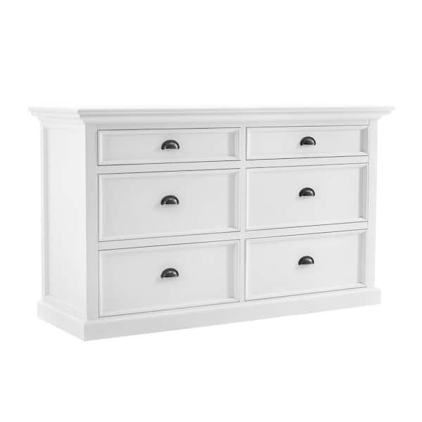 Homeroots Amelia 6 Drawer White Wooden, Chest And Dresser Difference