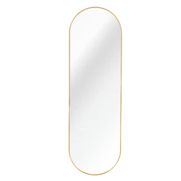 Unbranded 63 in. H. x 20 in. W Gold oval Full Length Mirror
