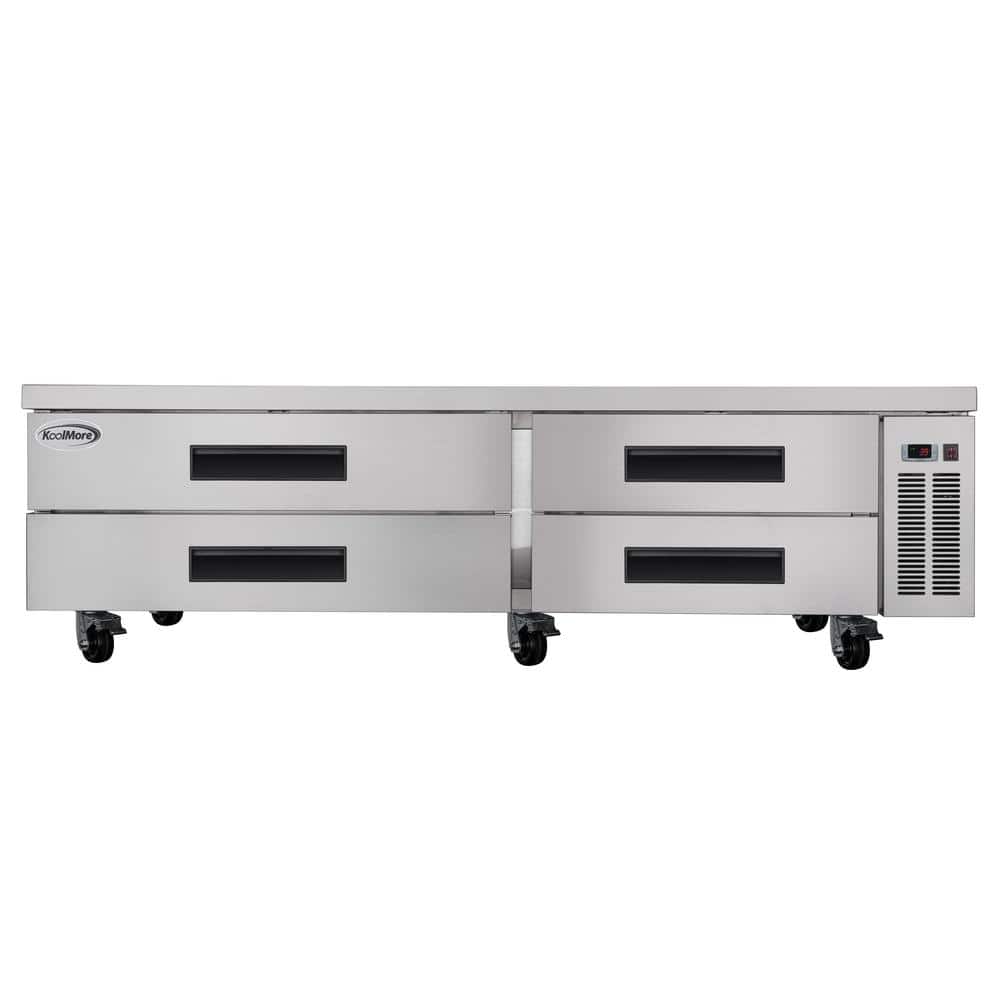 84 in. Stainless Steel Commercial Chef Base Refrigerator in Stainless-Steel