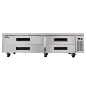 84 in. Stainless Steel Commercial Chef Base Refrigerator in Stainless-Steel