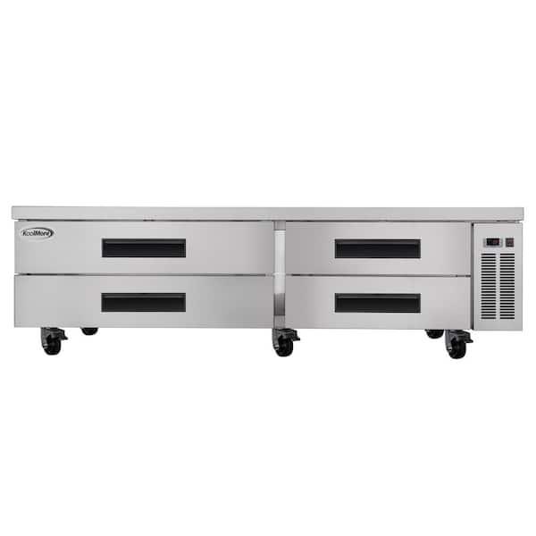 Koolmore 84 in. Stainless Steel Commercial Chef Base Refrigerator in Stainless-Steel