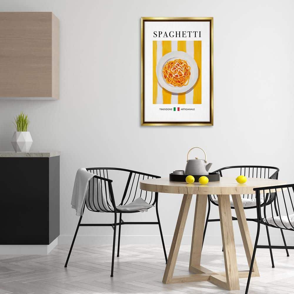 Traditional Spaghetti Pasta by Andreas Magnusson Gold Floater Frame Food Graphic Art Print 31 in. x 21 in. price history on PriceWatchPro