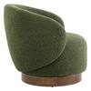Spruce & Spring Noah Green Performance Fabric Swivel Accent Chair Modern Upholstered Round Barrel Arm Chair for Bedroom or Living Room SSAC72950-SD662-09