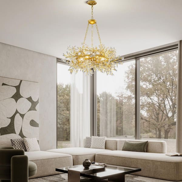 YUYI Modern Chandelier 31 in. 6-Light Gold Chandelier for Dinning