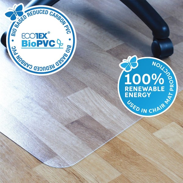 Ecotex BioPVC Eco Friendly Carbon Neutral PVC Clear Indoor Chair Mat for Hard Floors 36 in. x 48 in.
