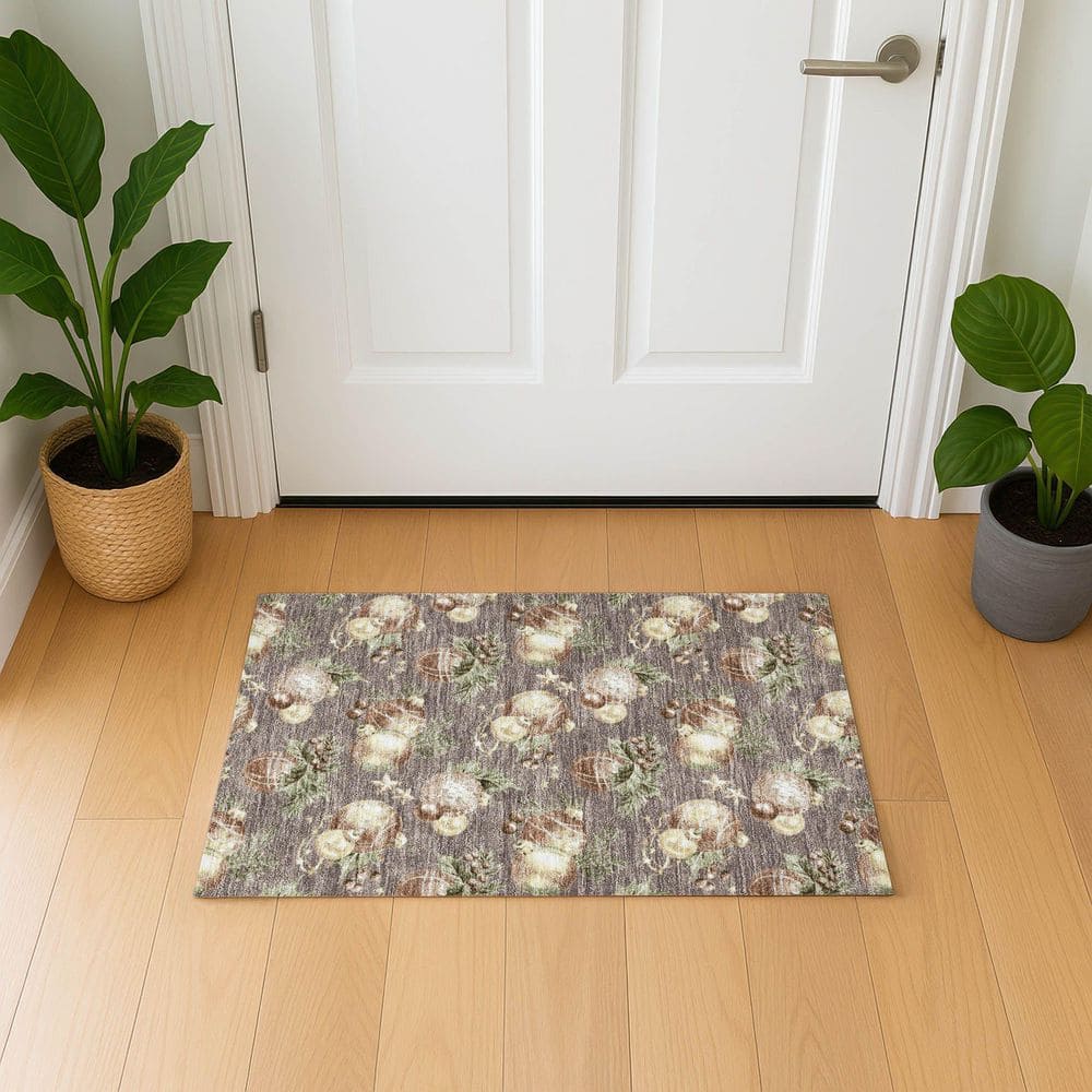 Mayfield Premium Machine Washable Abstract AMF1828 Taupe 2 ft. x 3 ft. Area Rug price history on PriceWatchPro