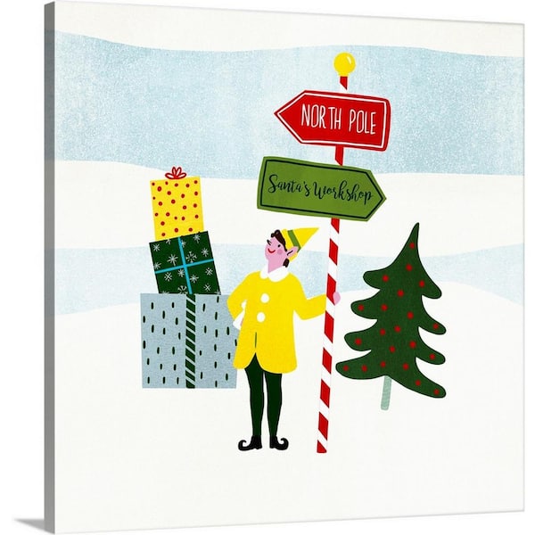 GreatBigCanvas 16 in. x 16 in. Santa's Little Helpers II by Victoria Barnes Canvas Wall Art