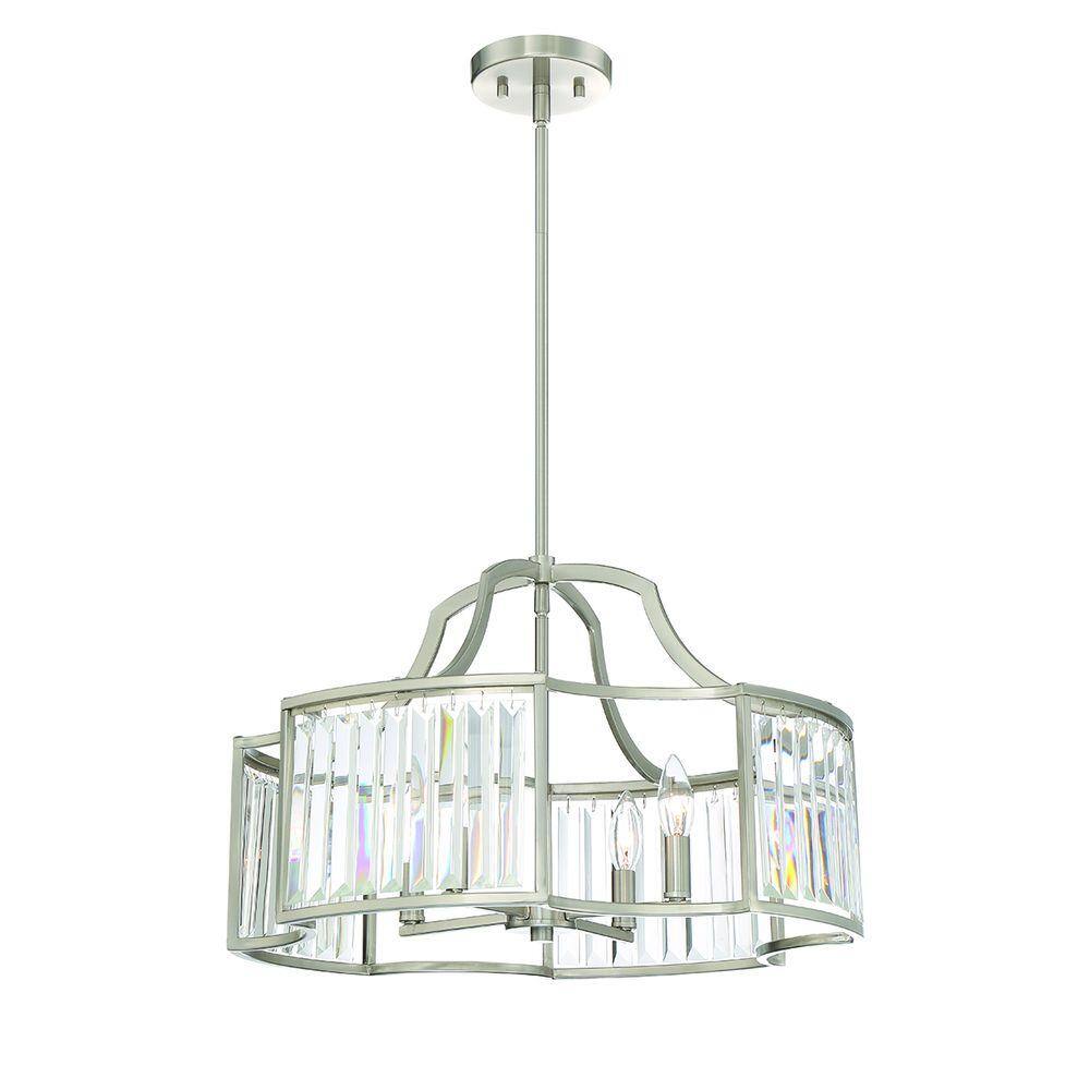 Home Decorators Collection 4Light Satin Nickel Convertible Pendant
