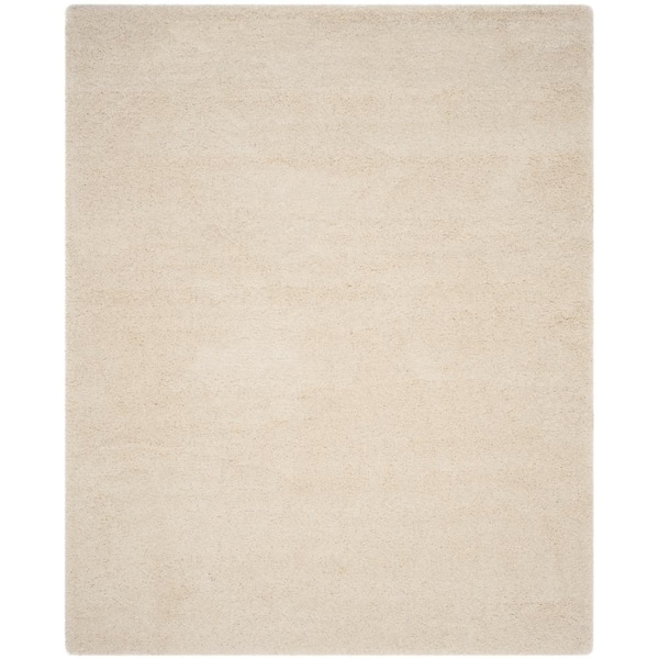 SAFAVIEH Santa Monica Shag Ivory 8 ft. x 10 ft. Solid Area Rug