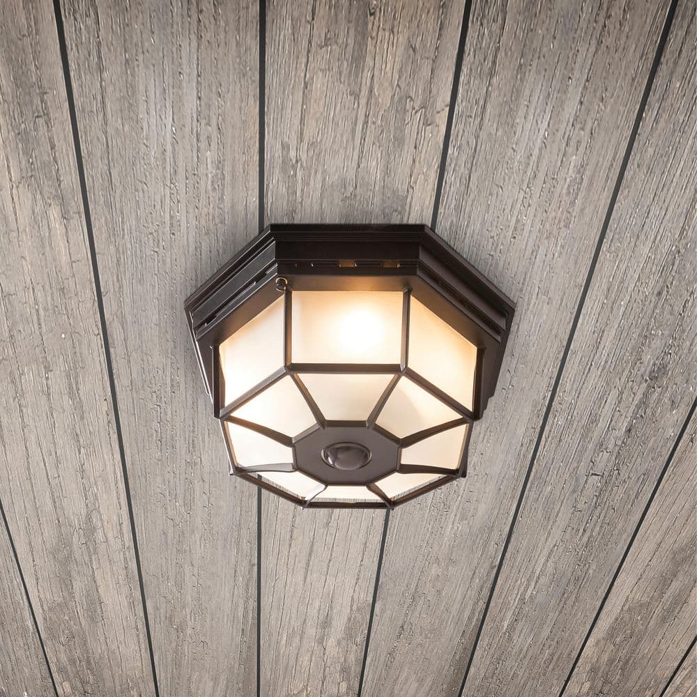 Heath Zenith 360° 4-Light Black Motion Activated Octagonal Ceiling