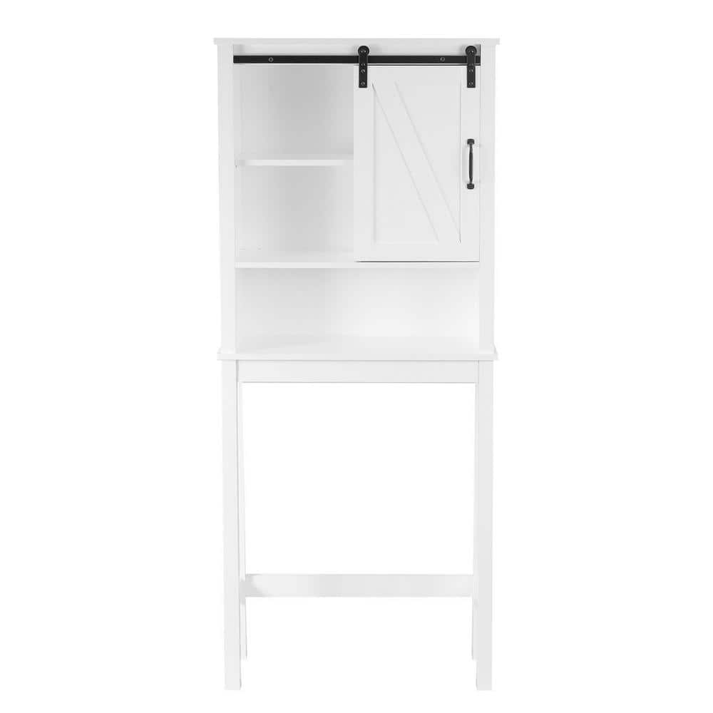 Style Selections 22.95-in W x 64.25-in H x 7.32-in D White MDF Over-the-Toilet Etagere | 6923WWMV