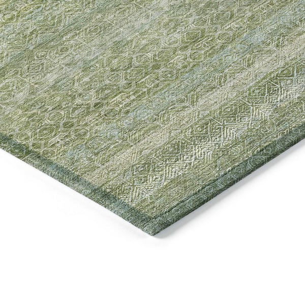 Chantille Machine Washable Indoor/Outdoor Abstract ACN2105 Sage 1 ft. 8 in. x 2 ft. 6 in. Accent Rug