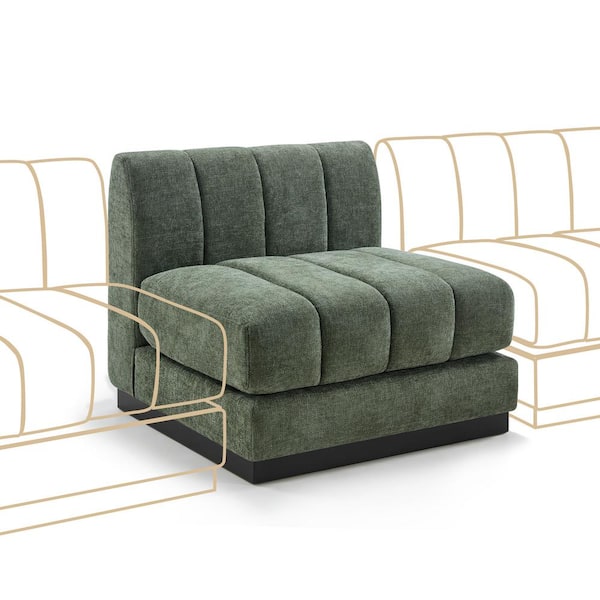 Morden Fort 128 in. U Shape Chenille Green Sectional Couch, 8