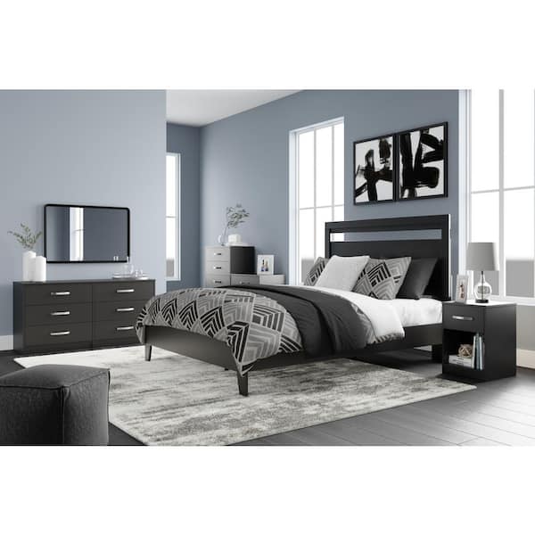 Finch Black 6 Drawers 53 in. Dresser