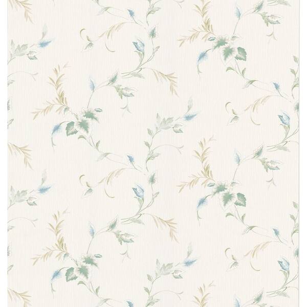 Brewster Textured Leaf White Wallpaper Sample