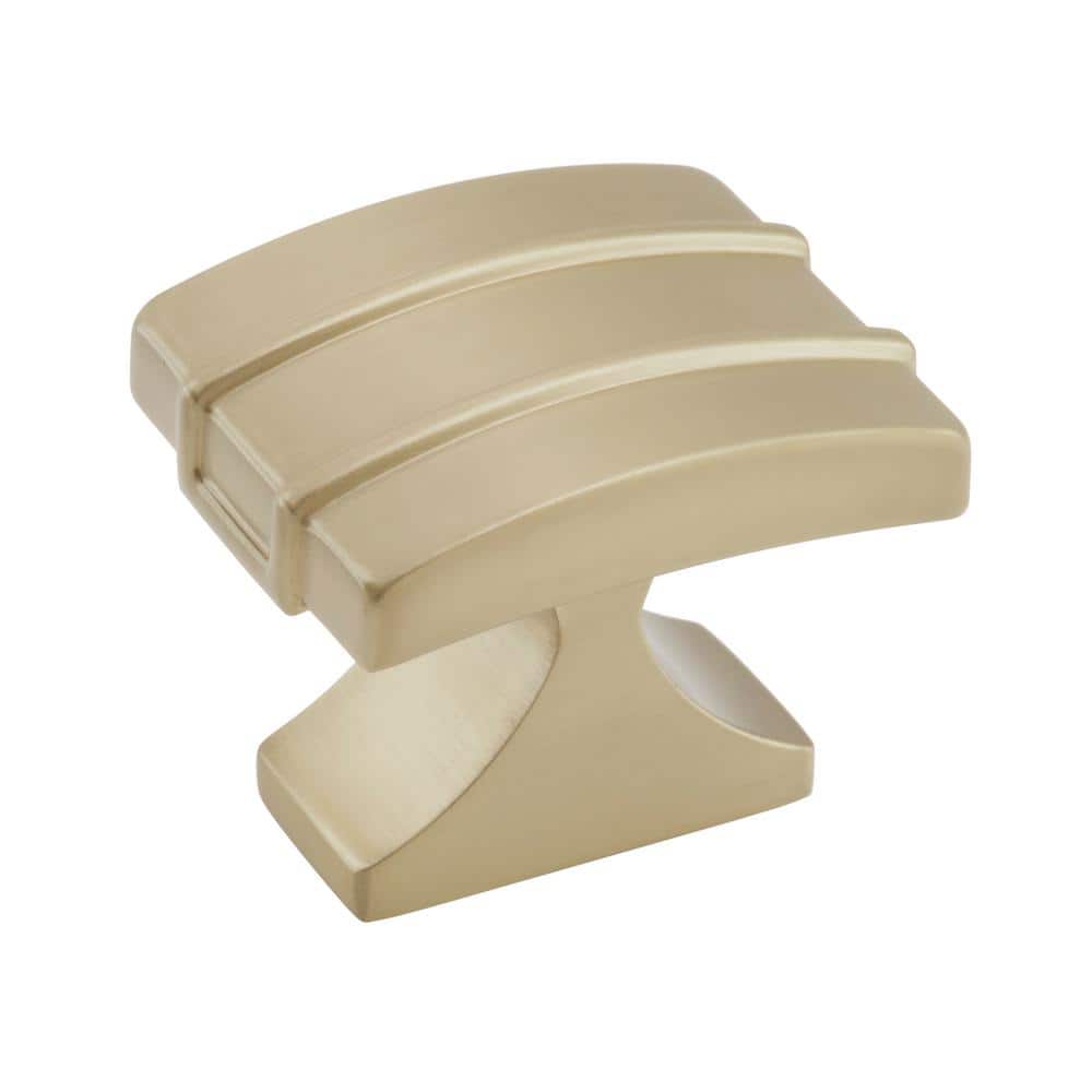 Golden Champagne Rectangular Cabinet Knob with Mounting Hardware